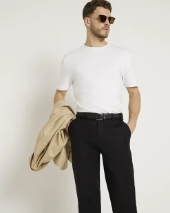 Black Slim Fit Stretch Chino Trousers