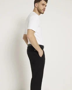 Black Slim Fit Stretch Chino Trousers