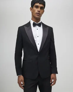 Black Slim Fit Stretch Tuxedo Suit Jacket