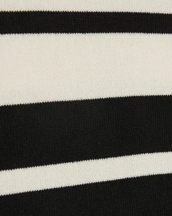 Black Slim Fit Stripe Knitted Polo Shirt