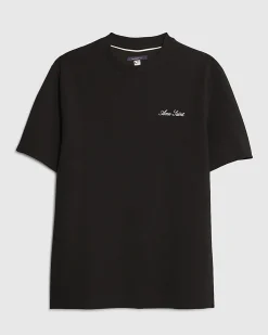 Black Slim Fit Textured Crew Neck T-Shirt