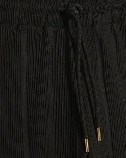Black Slim Fit Textured Stripe Shorts