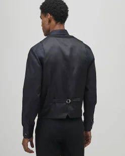 Black slim fit waistcoat