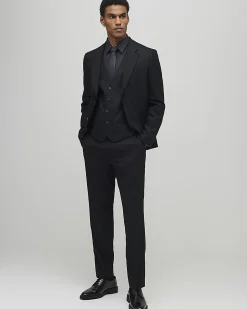 Black slim fit waistcoat