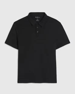 Black Slim Short Sleeve Essential Polo Shirt