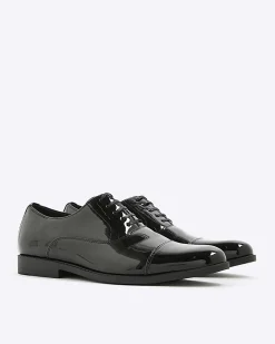 Black Smart Patent Derby Shoes