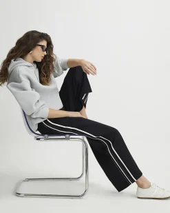 Black Stitch Side Stripe Joggers