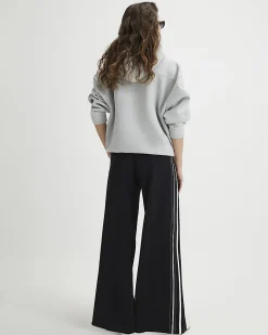 Black Stitch Side Stripe Joggers
