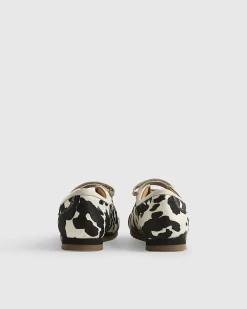 Black Strap Cow Sneakerina Ballet Trainers