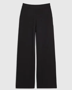 Black Stretch Wide Leg Trousers