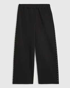 Black Studded Wide Leg Joggers