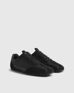Black Suede Slim Trainers