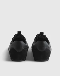 Black Suede Slim Trainers