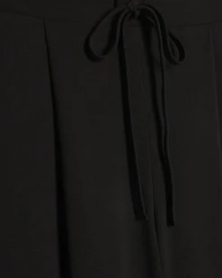 Black Tailored Drawstring Wide Leg Trousers