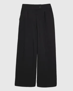Black Tailored Jersey Wide Leg Trousers