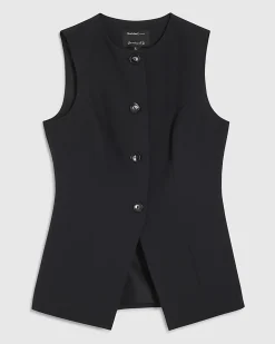 Black Tailored Longline Waistcoat