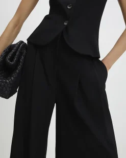 Black Tailored Wide Leg Trousers