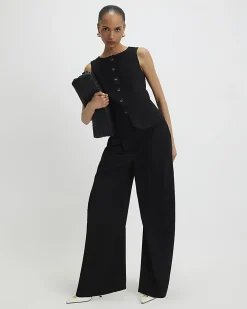 Black Tailored Wide Leg Trousers