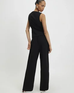 Black Tailored Wide Leg Trousers