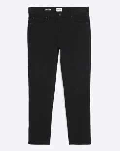 Black Tapered fit Stretch Jeans