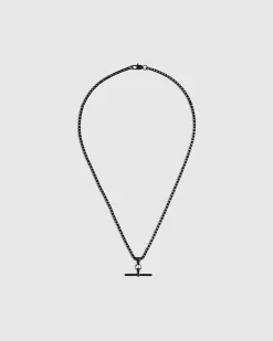 Black T-Bar Chain Necklace