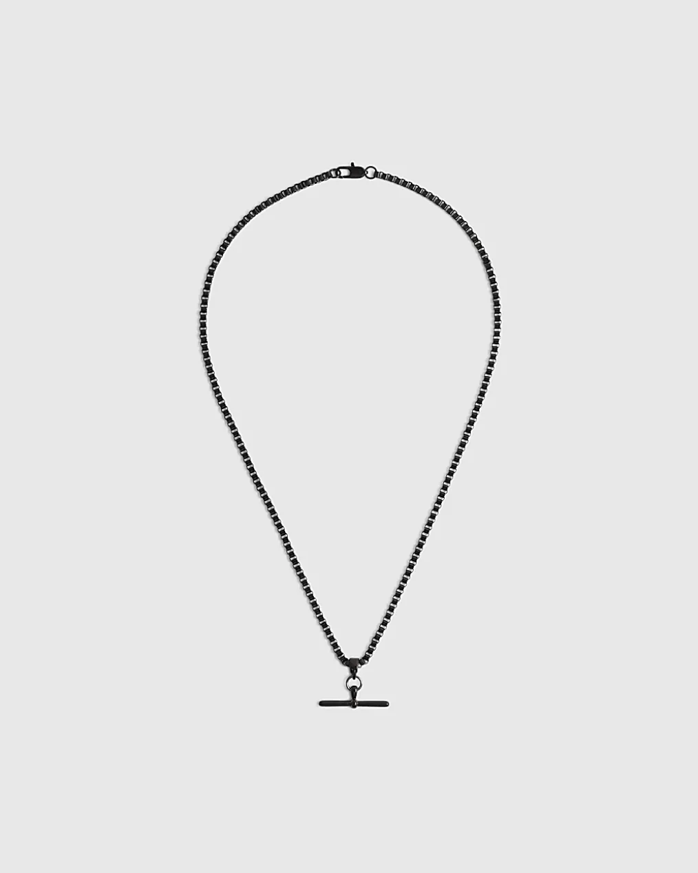 Black T-Bar Chain Necklace