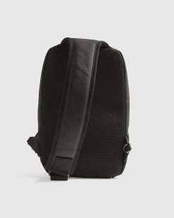 Black Textured Faux Leather Cross Body Bag
