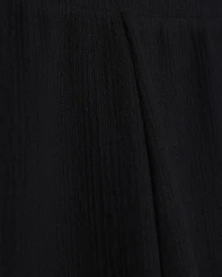 Black Textured Wide Leg Trousers