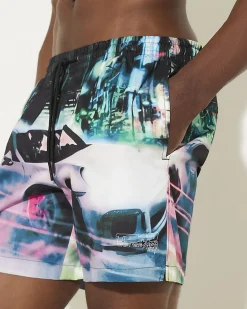 Black Tokyo Nights Swim Shorts