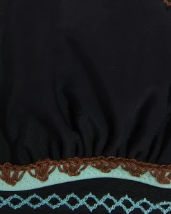Black Triangle Whipstitch Bikini Top