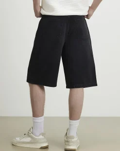 Black Washed Denim Jorts