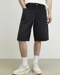 Black Washed Denim Jorts