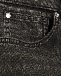 Black Washed Slim Fit Stretch Denim Shorts