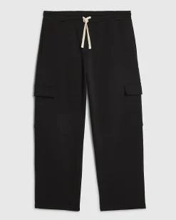 Black Wide Leg Cargo Joggers