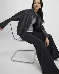 Black Wide Leg Pyjama Style Drawstring Jeans