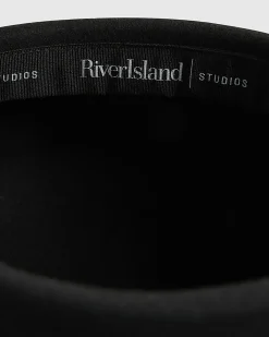 Black Wool Pill Box Hat