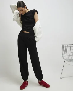 Black Wrap Loungewear Set