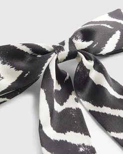 Black Zebra Print Bow Hair Clip