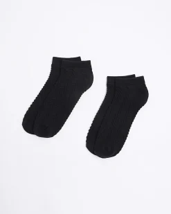 Black zig zag 2 Pack Trainer Socks