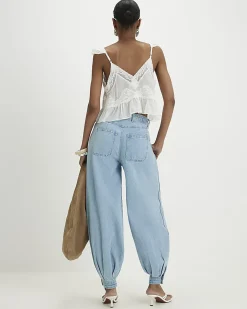 Blue Balloon Leg Jeans