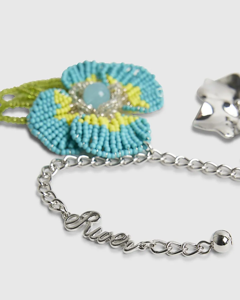 Blue Beaded Flower Charm
