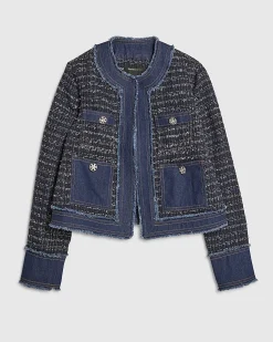 Blue Boucle Denim Jacket
