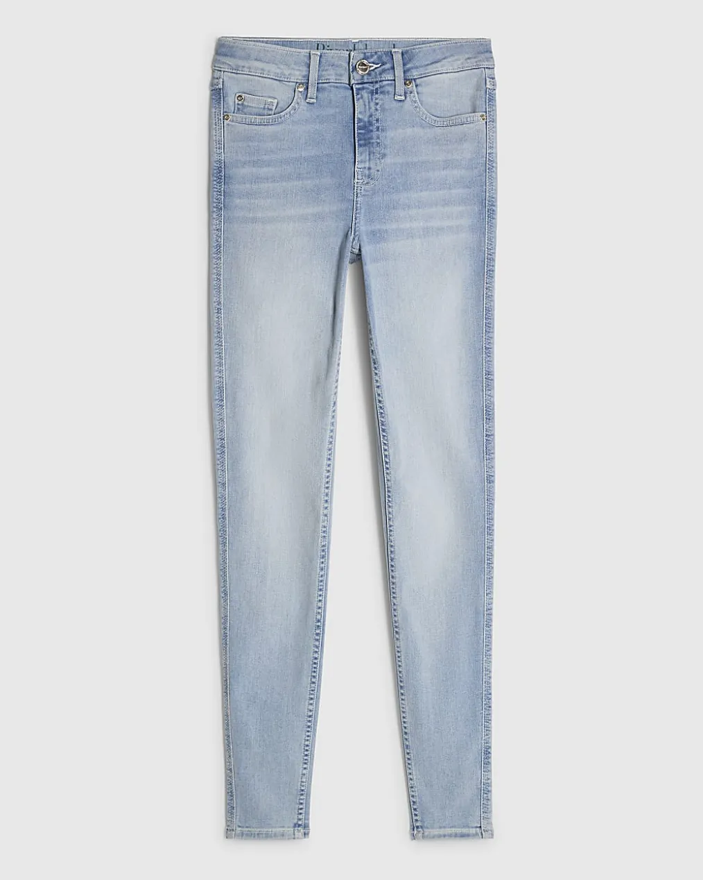 Blue Contrast Stitch Skinny Jeans