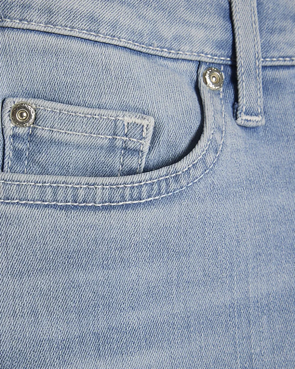 Blue Contrast Stitch Skinny Jeans