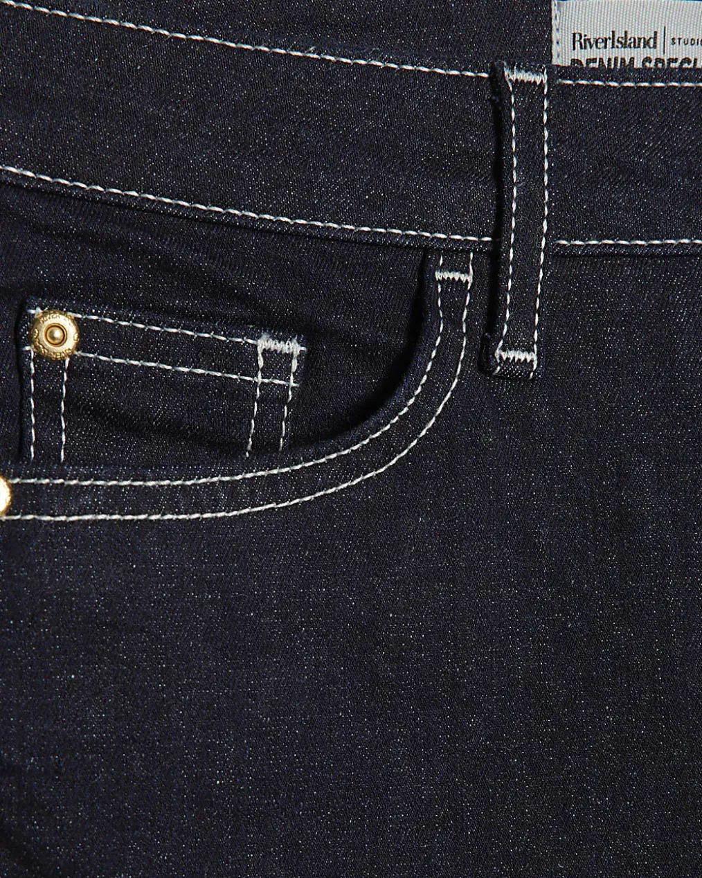 Blue Contrast Stitch Skinny Jeans