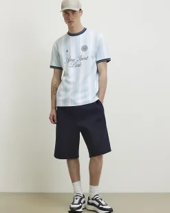 Blue Cotton Blend Ame Saint Paris T-Shirt
