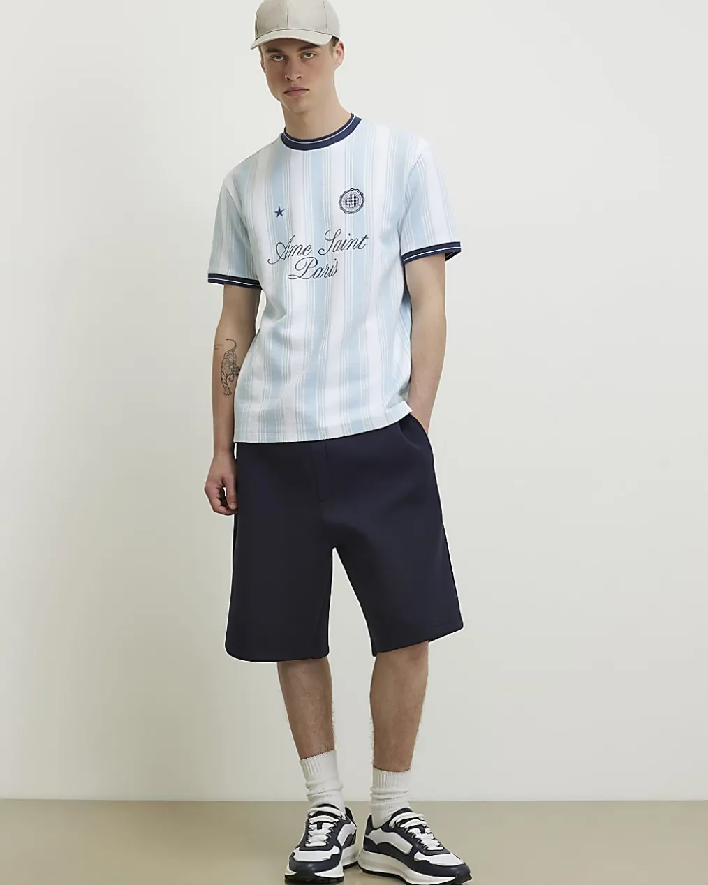 Blue Cotton Blend Ame Saint Paris T-Shirt