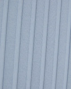 Blue Cotton Blend Wide Rib Tank Top