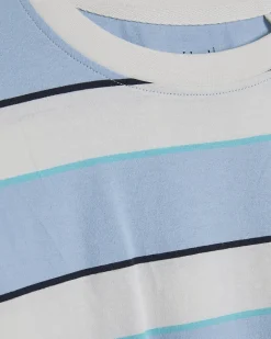 Blue Cotton Stripe Short Sleeve T-shirt