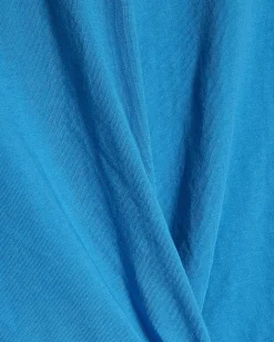 Blue Cotton Twist Front T-shirt